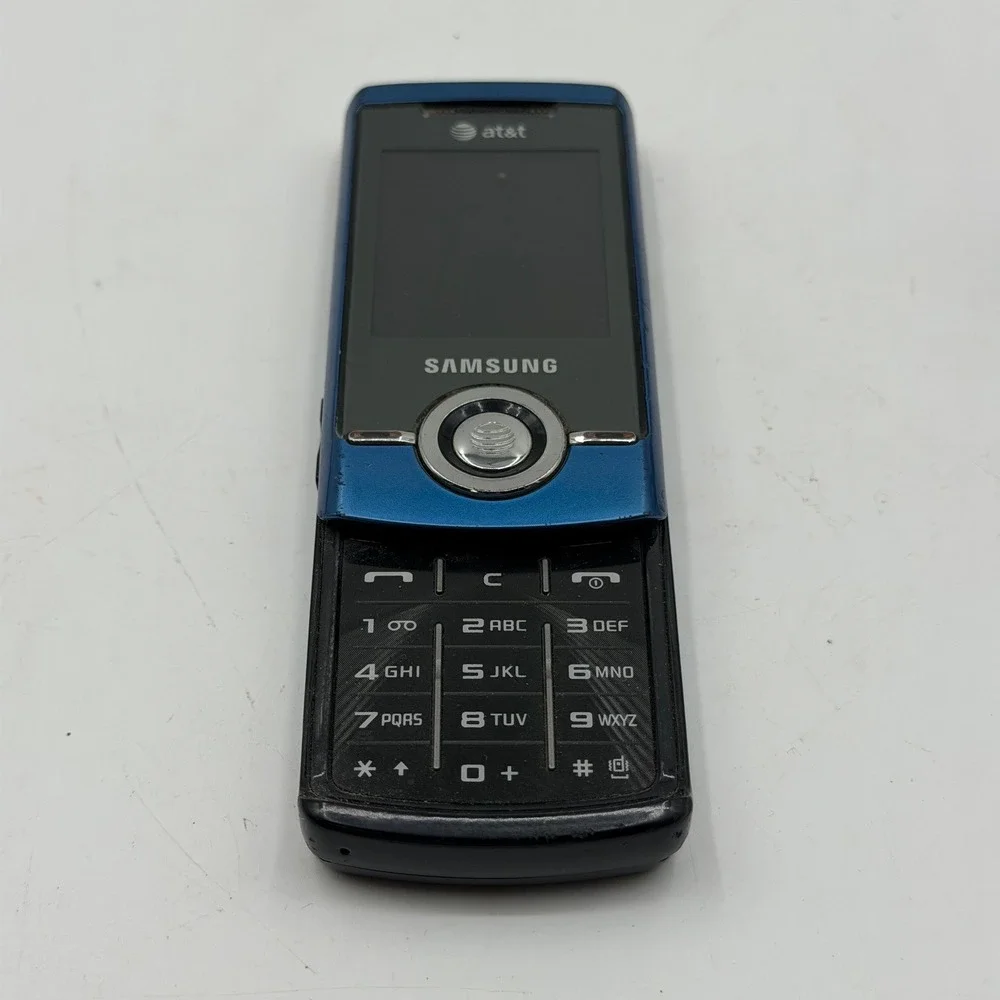 Samsung SGH-A737 Slider Phone Blue AT&T Vintage Mobile w Chargers PARTS ONLY